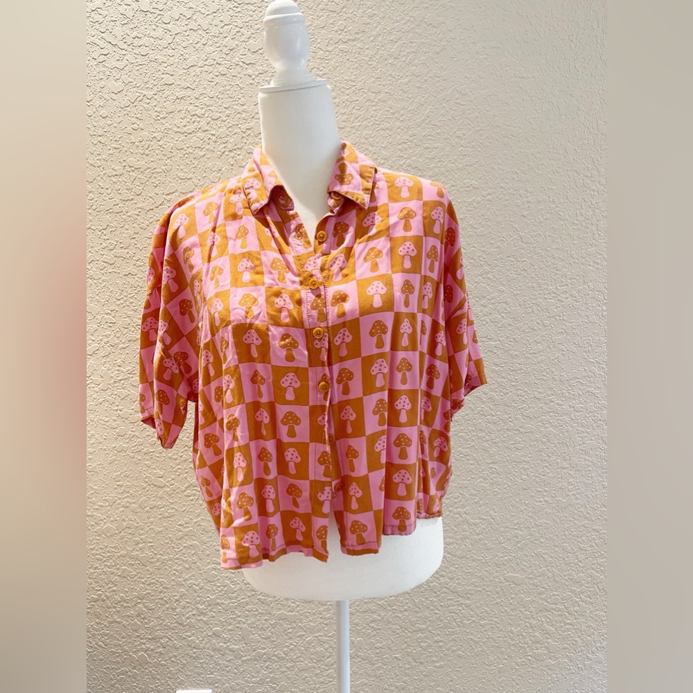 Forever 21 checker print button down